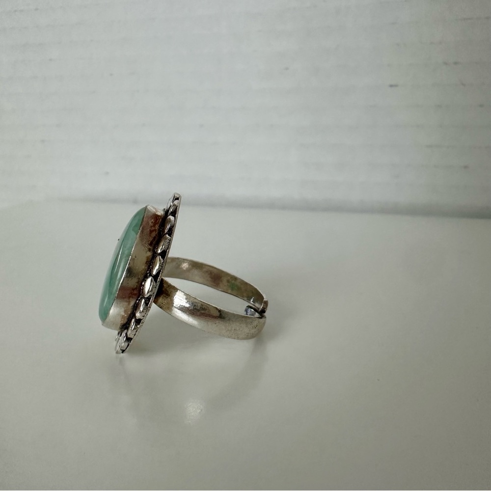 Amazonite & Sterling Silver Handmade Adjustable Ring - Picture 7 of 10